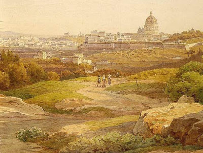 Salomon Corrodi,Rome depuis Monte Mario (1845-1875, date indéterminée)